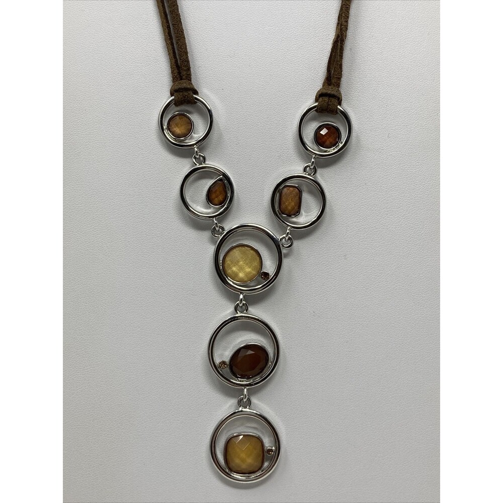 LIA SOPHIA Necklace Brown Tan Y-Drop